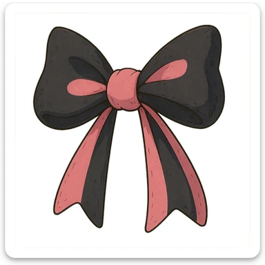 BLACKPINK-inspired object, black and pink colors, whimsical and detailed animation-inspired look sticker