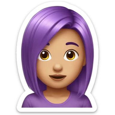 purple hair baby sticker
