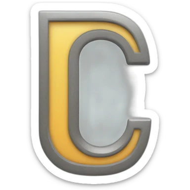 letter D technological style sticker