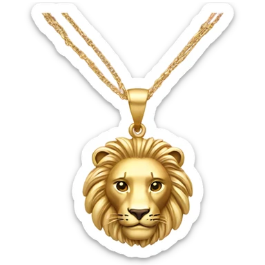 Gold Necklace with a lio pendant sticker