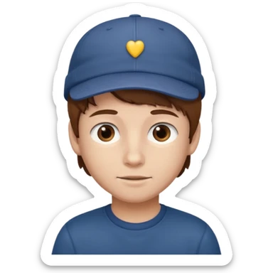 Un niño con gorra pelo castaño  sticker