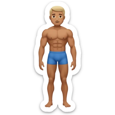 Man with no clothes and no underwear on full body sticker