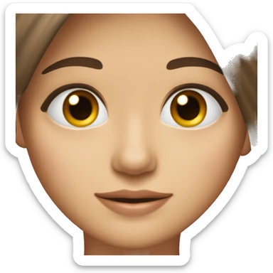 Braune haare, helle Haut, brune Augen, sommersprossen, Wimpern, lachen  sticker