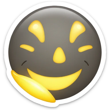 smiley jaune qui sourit avec un eclat de lumiere sur la dent sticker