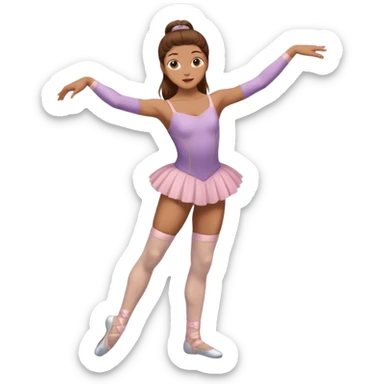 Ballet dancer in over the knee socks, leotard and long brown hair sticker