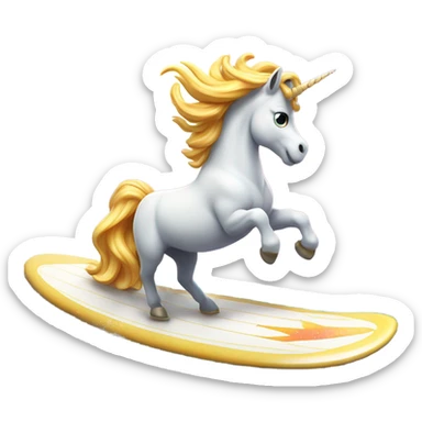 Unicorn on a surf board  sticker