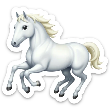Creat a white horse running sticker