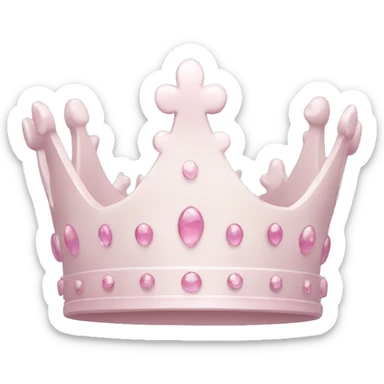 White and pastel pink crown sticker