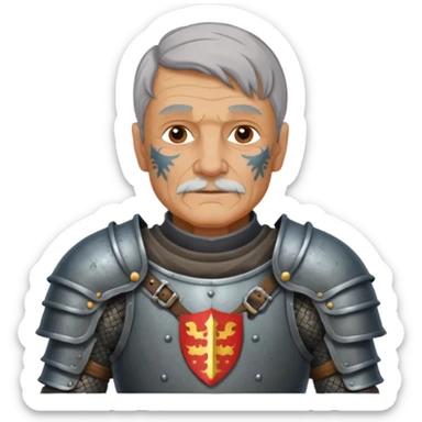 elderly tattooed knight, tattooed shoulder sticker