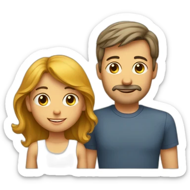 Une petite fille avec ses parents  sticker