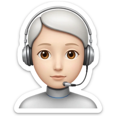 AI Call Agent human-like Cyber AI face, warm, calm and friendly.
Soft human AI face with a listening, welcoming expression, minimal facial lines, calm eyes. sticker