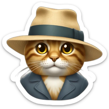 un chat avec un chapeau caca sur la tête sticker