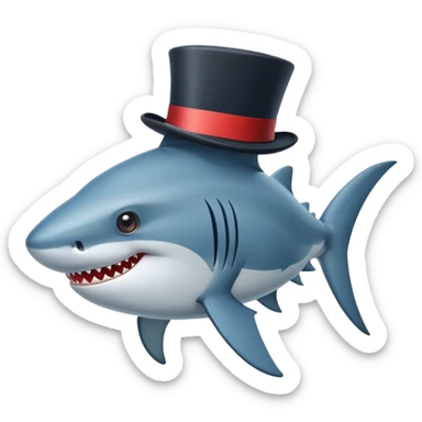 "requin avec chapeau haut de -forme" sticker