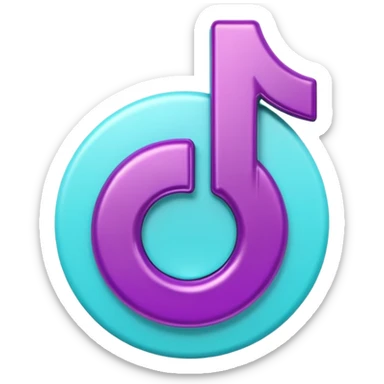 Purple and Cian Symbol of TikTok app sticker