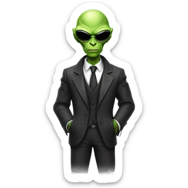 alien gangster full, front and back view sticker