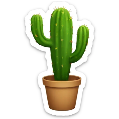 Cactus recto en maceta sticker