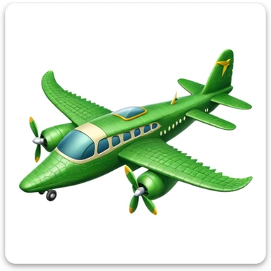 Hace una emoji de un cocodrilo que sea un avion sticker