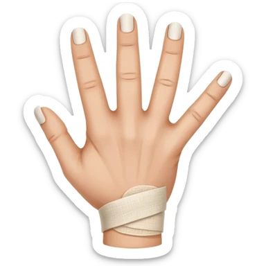 Human hand with injured finger ￼ sticker
