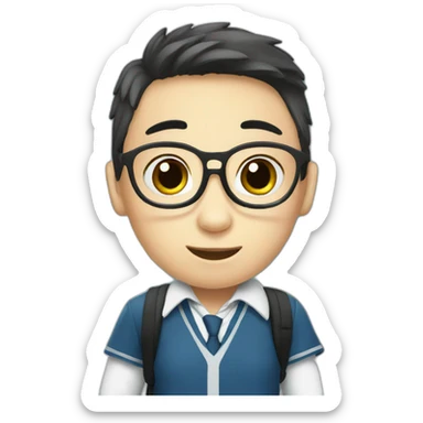 Panda in school uniform sticker