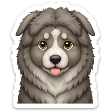 A dark-colored Caucasian Shepherd puppy with cropped ears sticker