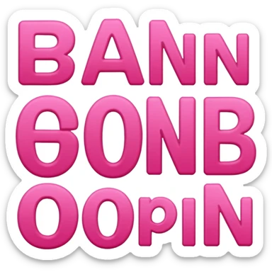 "Fun" word, regular standard bold font, dark pink color letters sticker