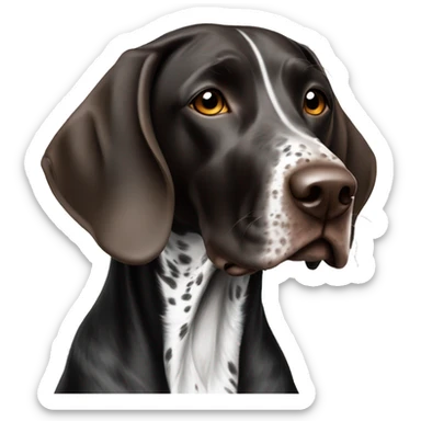German shorthaired pointer black and white sticker