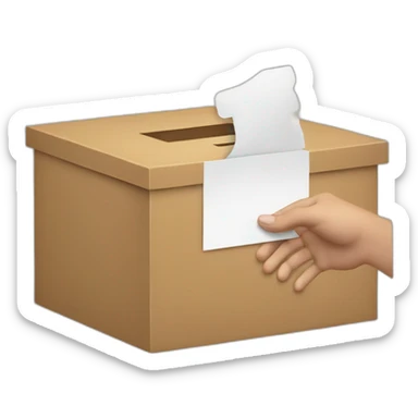 hand placing vote inside box sticker