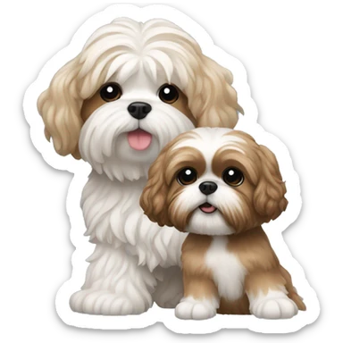 Shihtzu with a curly hair fair girl carrying him  sticker