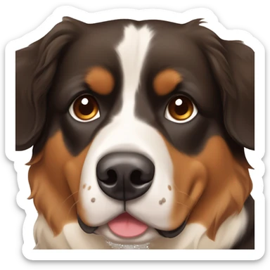 A brown and tan Bernese Mountain Dog and German Shepherd mix  sticker
