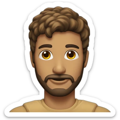 Hombre de 26 años,barba y pelo rapado sticker