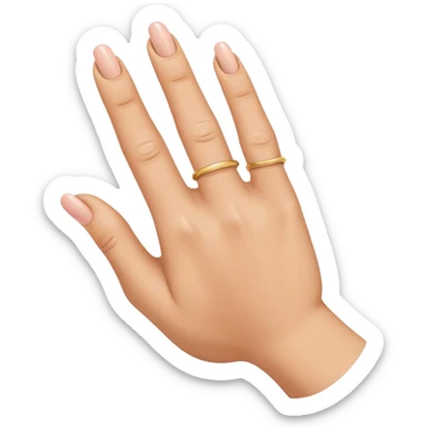 Hand with Index, Middle, and Pink out straight with ring finger bent in tight sticker