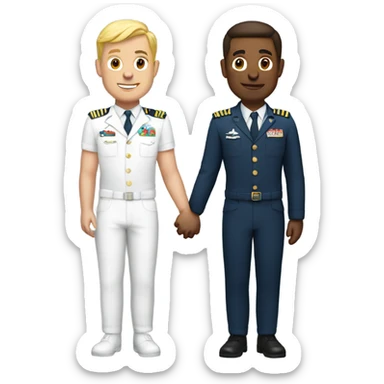 Gay white pilots holding hands sticker