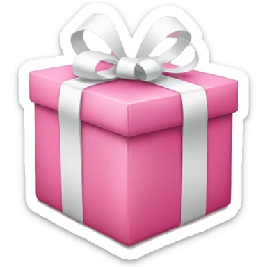 pink present with white ribbons sticker