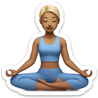 one white woman sitting in yoga pose sticker