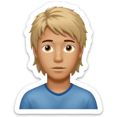 a boy with mullet hair sticker