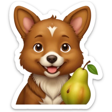 Hund mit Birne in der Hand  sticker