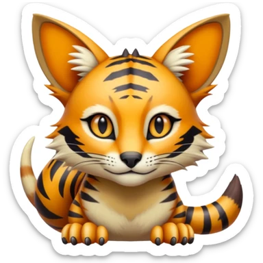 Colorful Soft Smooth Bobcat-Tiger-Numbat-Serval-Genet-Pokémon-Digimon-Fakémon-fusion-hybrid-creature sticker