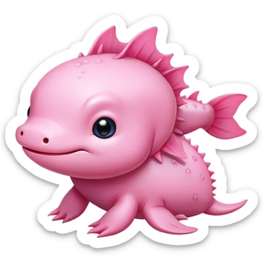 pink cute axolotl stitch sanrio sticker