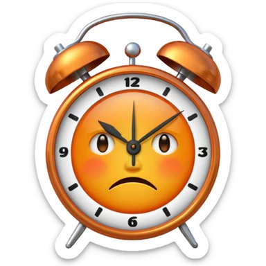 alarm clock, sunset MORE SUNSET. SLEEPY. Don't put a person there. Default emoji face sticker