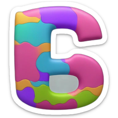 letters "ux" in 3d ugly colors sticker