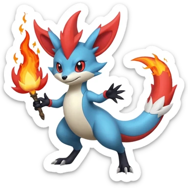 Salandit-Salamence-Braixen-fusion sticker