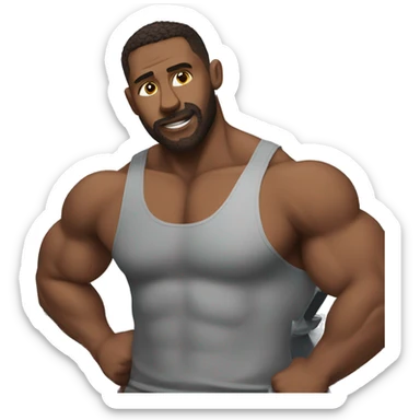 bold man at the gym sticker