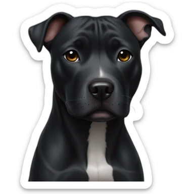 Black staffie sticker