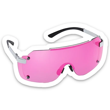 slim frameless pink visor sunglasses, Y2K cyber style, single piece lens sticker
