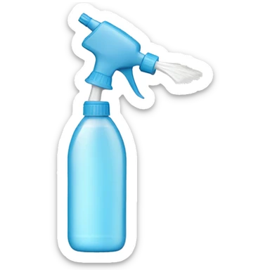 Spray bottle spraying water sticker