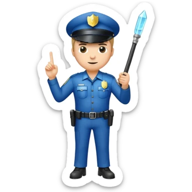 police officer made of glass sticker