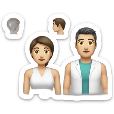 The man is white, dark-haired, a rehabilitator and massage therapist thinks sticker