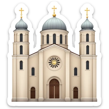 Vilnius Cathedral facade, light colors, minimalist design, emoji style, Discord role icon, no text sticker