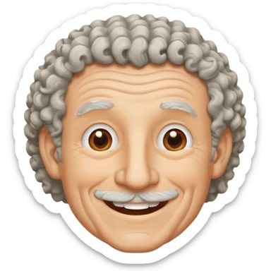 Old white man, curly hair without a beard or mustache sticker