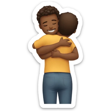 girlfriend hug her boyfriend sticker